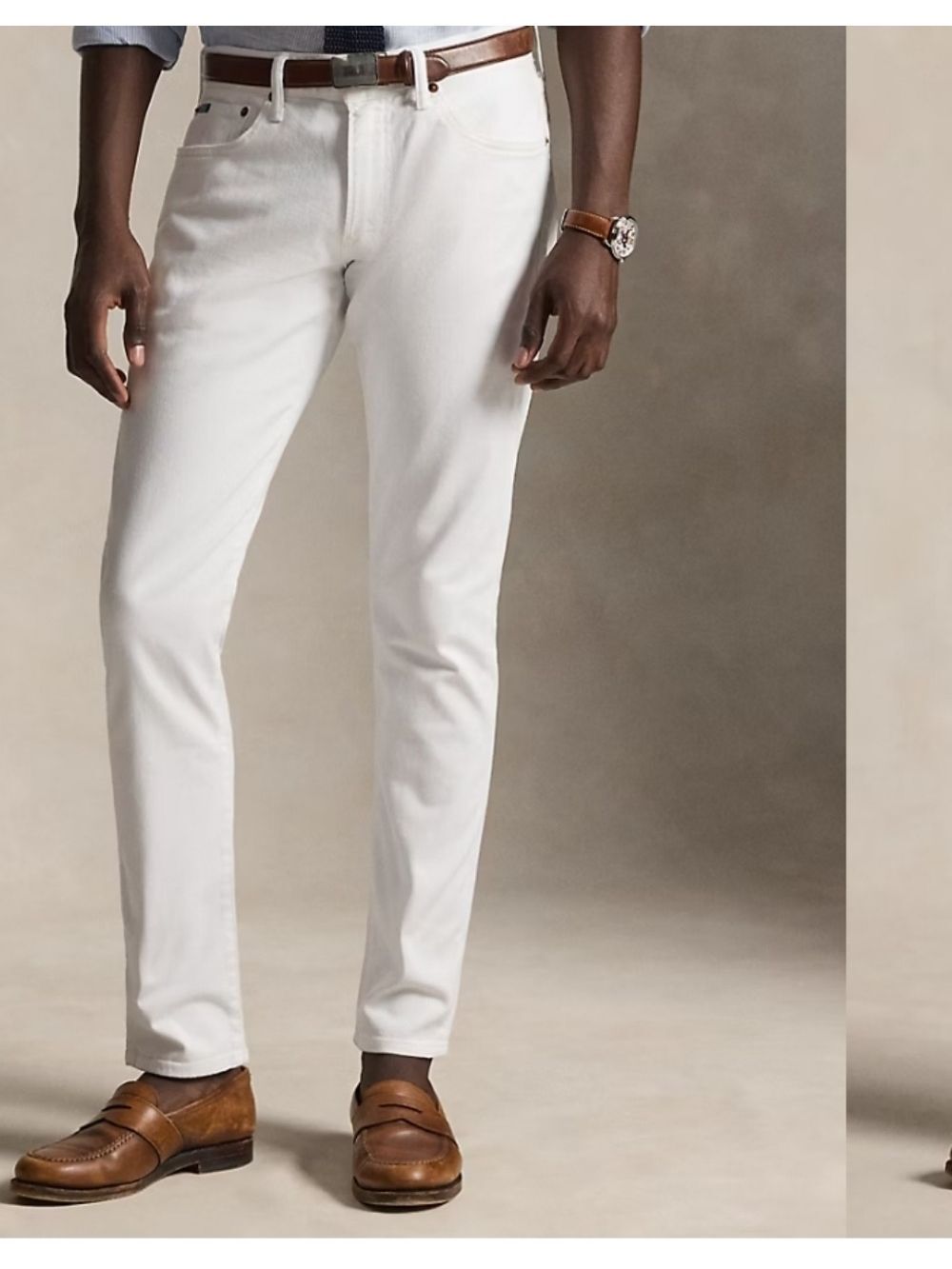 Ralph Luren Men's Sullivan Slim Garment-Dyed White Jeans 33x34